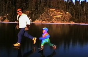 Zacharie et Messenak courent sur un lac gelé